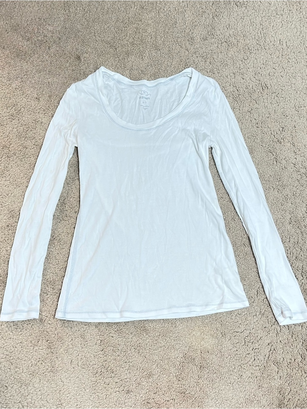 Old Navy Everyday Scoop Neck Long-Sleeve Top White Women’s SIZE S